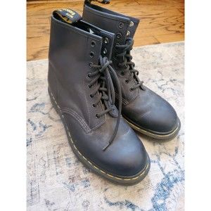 Dr. Doc Martens PASCAL black leather combat boot, fits like women’s size 10